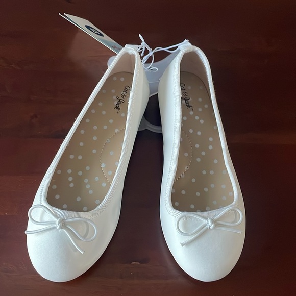 Cat & Jack slides little girls youth white slip on white shoe New size 13 - Picture 7 of 7